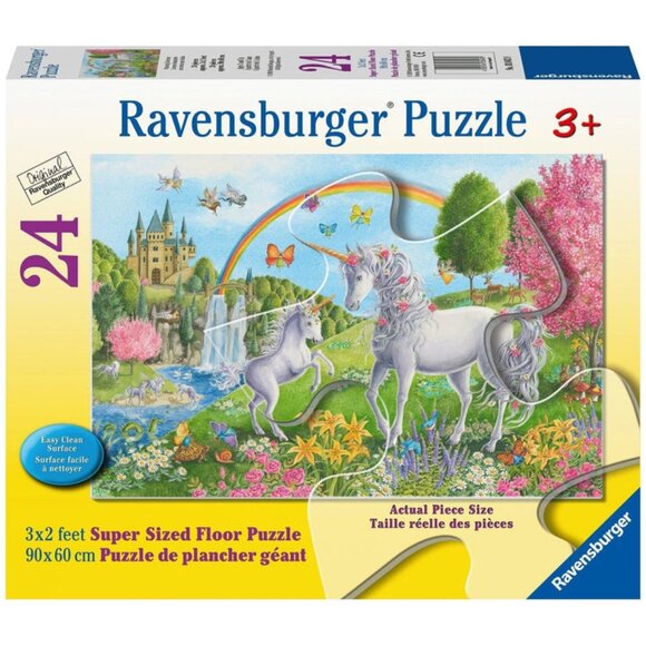 New sealed Ravensburger  Supersize Floor Puzzle 24 Pc Prancing Unicorns - Picture 1 of 16
